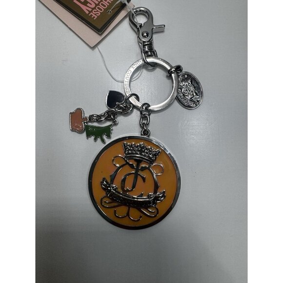 Vintage Juicy Couture Enamel Medallion Keychain With Charms NWT Choose Juicy Tag - Picture 3 of 7